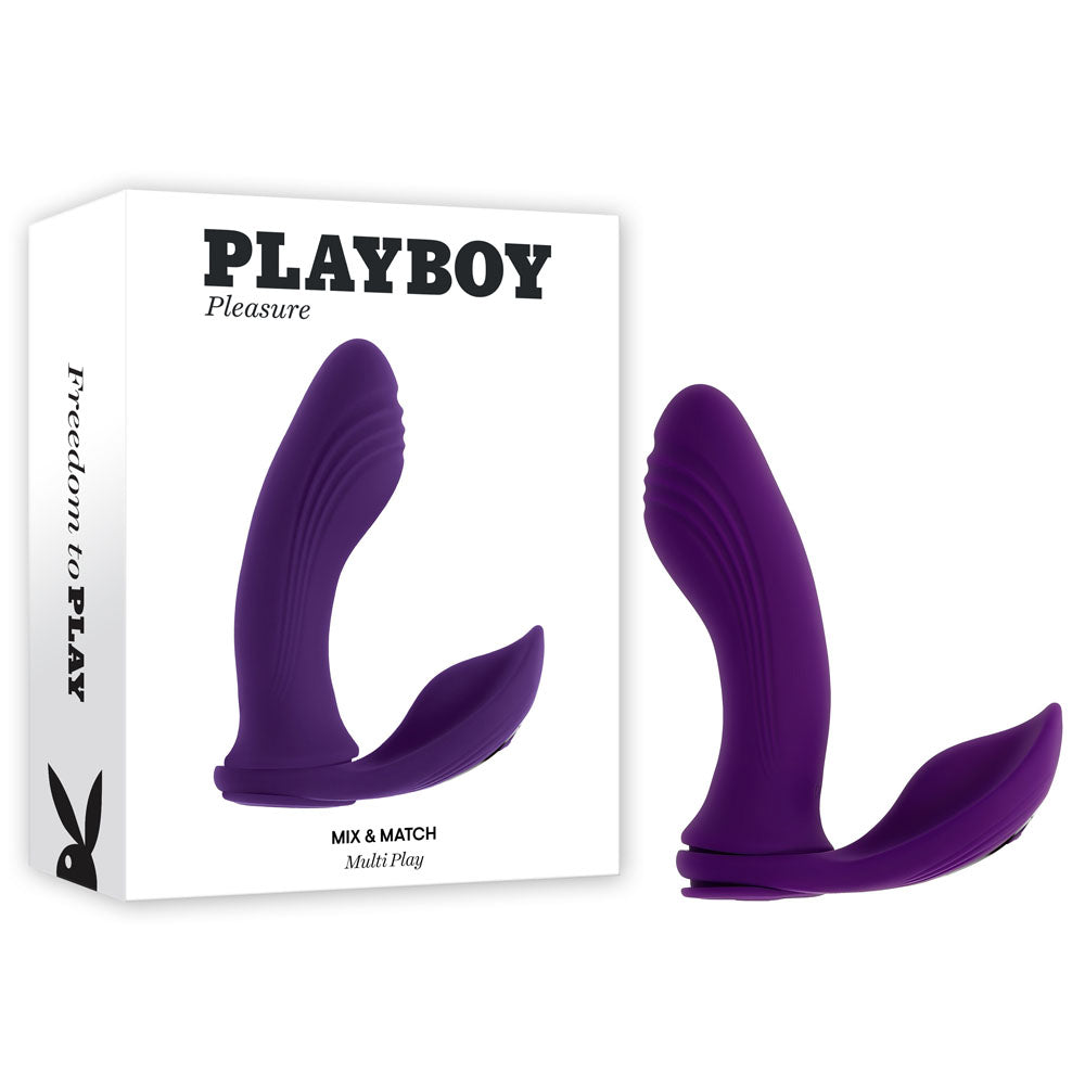 Playboy Pleasure MIX & MATCH - Purple USB Rechargeable G-Spot Vibrator with C-Ring Attachment