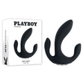 Playboy Pleasure TRIPLE THREAT - Black USB Rechargeable Triple Probe Vibrator for Enhanced Wellness and Intimacy