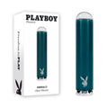 Playboy Pleasure EMERALD - Blue 9.1 cm USB Rechargeable Glass-Tipped Bullet Vibrator - Body-Safe, Wellness-Focused Design