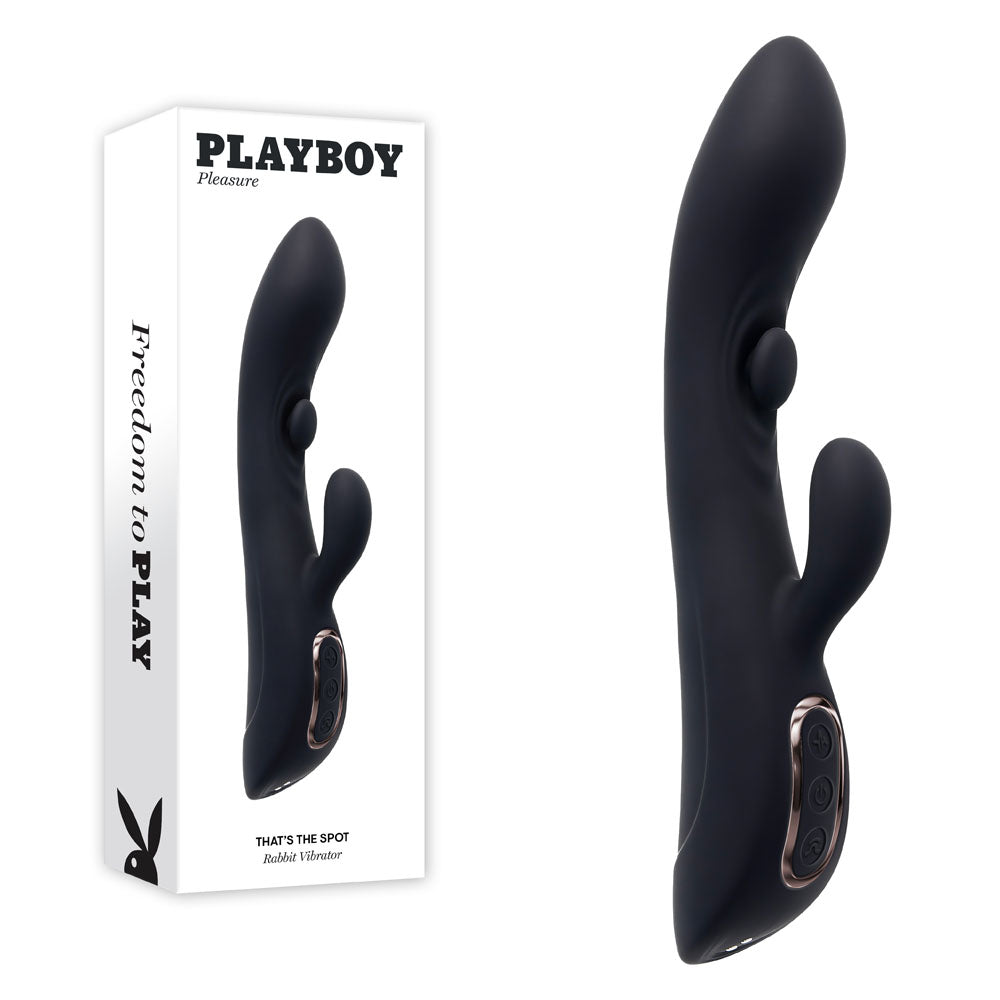 Playboy Pleasure Ultimate G-Spot Rabbit Vibrator - Black (23.3 cm, USB Rechargeable, Body-Safe Silicone)