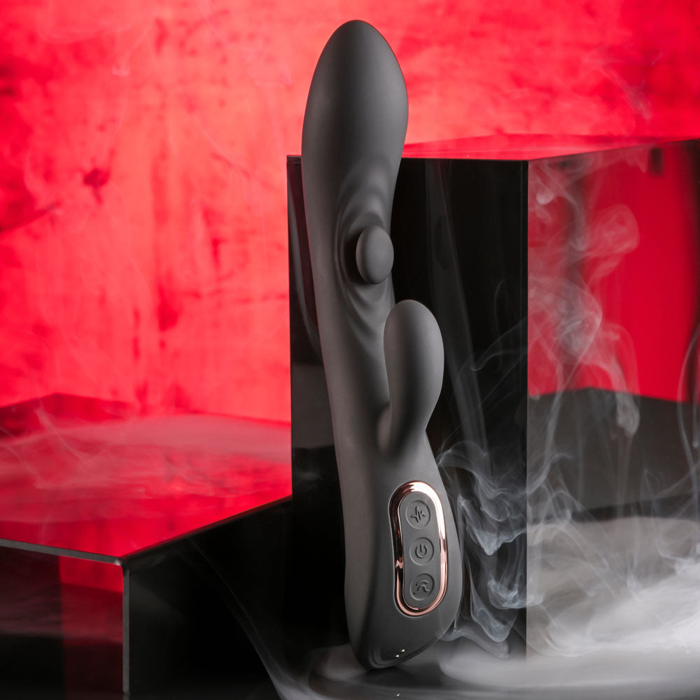 Playboy Pleasure Ultimate G-Spot Rabbit Vibrator - Black (23.3 cm, USB Rechargeable, Body-Safe Silicone)