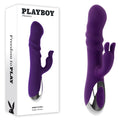 Playboy Pleasure BUNNY PUNCH – Purple USB Rechargeable Twirling Rabbit Vibrator (24.4 cm, Body-Safe Silicone)