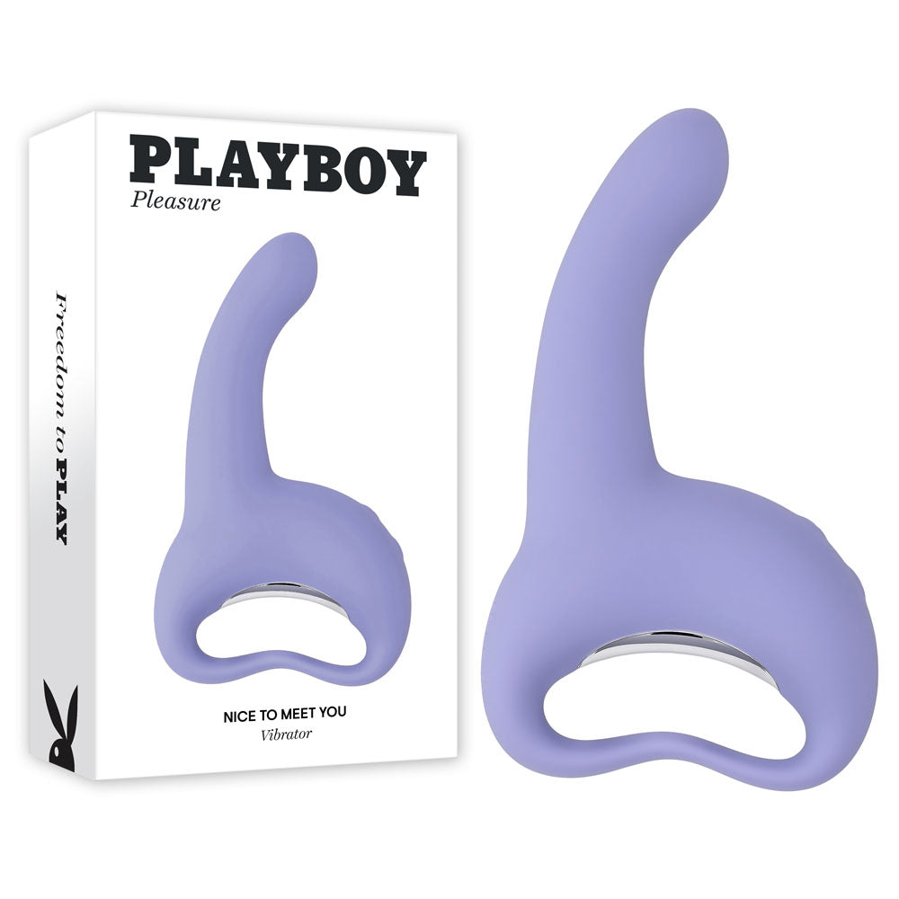 Playboy Pleasure NICE TO MEET YOU - Rechargeable Purple Vibrator (19.5 cm, Body-Safe Silicone)