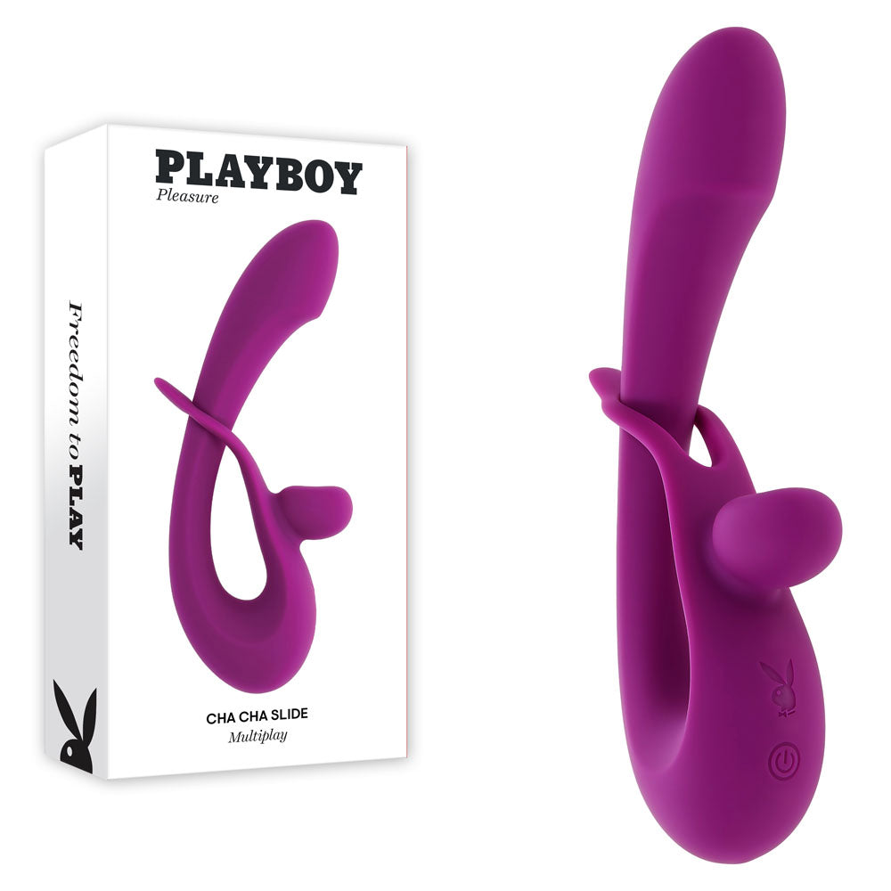 Playboy Pleasure CHA CHA SLIDE Rabbit Vibrator – Purple (20 cm, USB Rechargeable, Body-Safe Silicone)