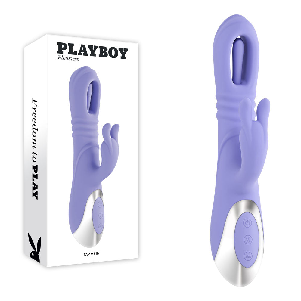 Playboy Vibrator – Rechargeable, Tapping Shaft – Purple – 24.2 cm