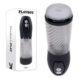 Playboy Rechargeable Masturbator – Thrusting & Spinning Auto Stroker – Clear