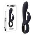 Playboy Pleasure LATE NIGHT BUNNY - Black USB Rechargeable Rabbit Vibrator (20 cm, Body-Safe Silicone)