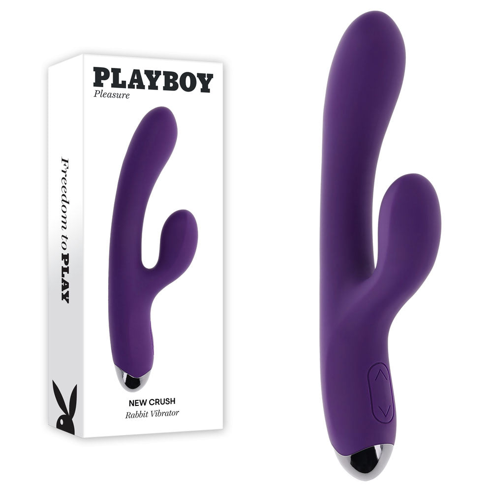 Playboy Pleasure NEW CRUSH - 20.6 cm USB Rechargeable Rabbit Vibrator in Vibrant Purple