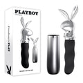 Playboy Vibrator – USB-C Rechargeable, Body-Safe Silicone – Black/Chrome – 18.6 cm