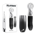 Playboy Vibrator – USB-C Rechargeable, Tapping – Black/Chrome – 18.7 cm