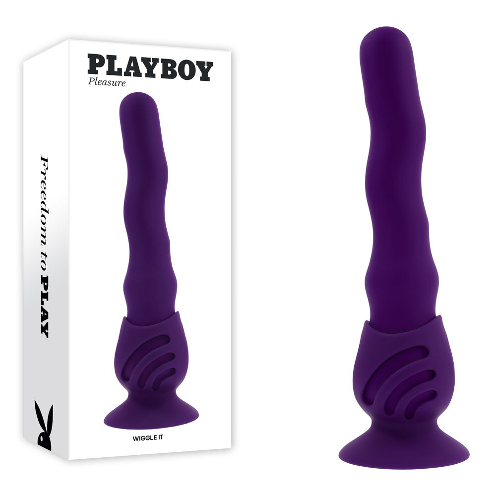 Playboy Pleasure WIGGLE IT - Purple 23.9 cm USB Rechargeable Wiggling Vibrator for Enhanced Intimacy