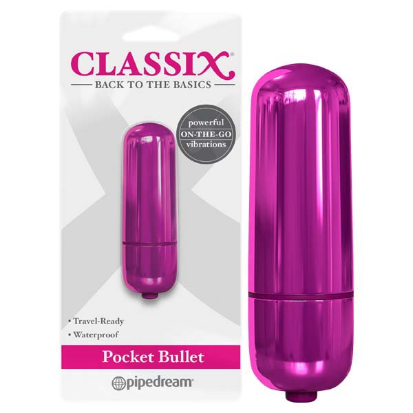 Classix Pocket Bullet Vibrator – Metallic Pink (Compact 5.6 cm, Body-Safe, Travel-Friendly)
