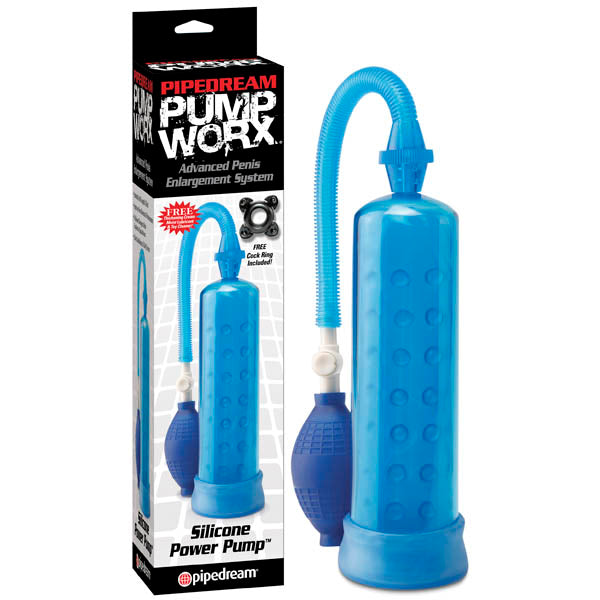 Pump Worx Body-Safe Silicone Power Pump - Blue (USB Rechargeable, 20 cm)