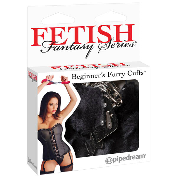 Fetish Fantasy Series Soft Plush Furry Cuffs – Black (Comfortable, Adjustable, Unisex)