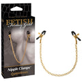 Fetish Fantasy Gold Chain Nipple Clamps – Adjustable Gold Nipple Clamps with Connecting Chain for Enhanced Stimulation