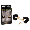 Fetish Fantasy Gold Deluxe Furry Cuffs – Luxurious Black and Gold Restraints for Enhanced Play