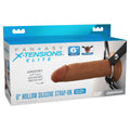 FX Elite 6'' Body-Safe Silicone Hollow Strap-On – Tan (15.2 cm, Gender-Neutral, USB Rechargeable)
