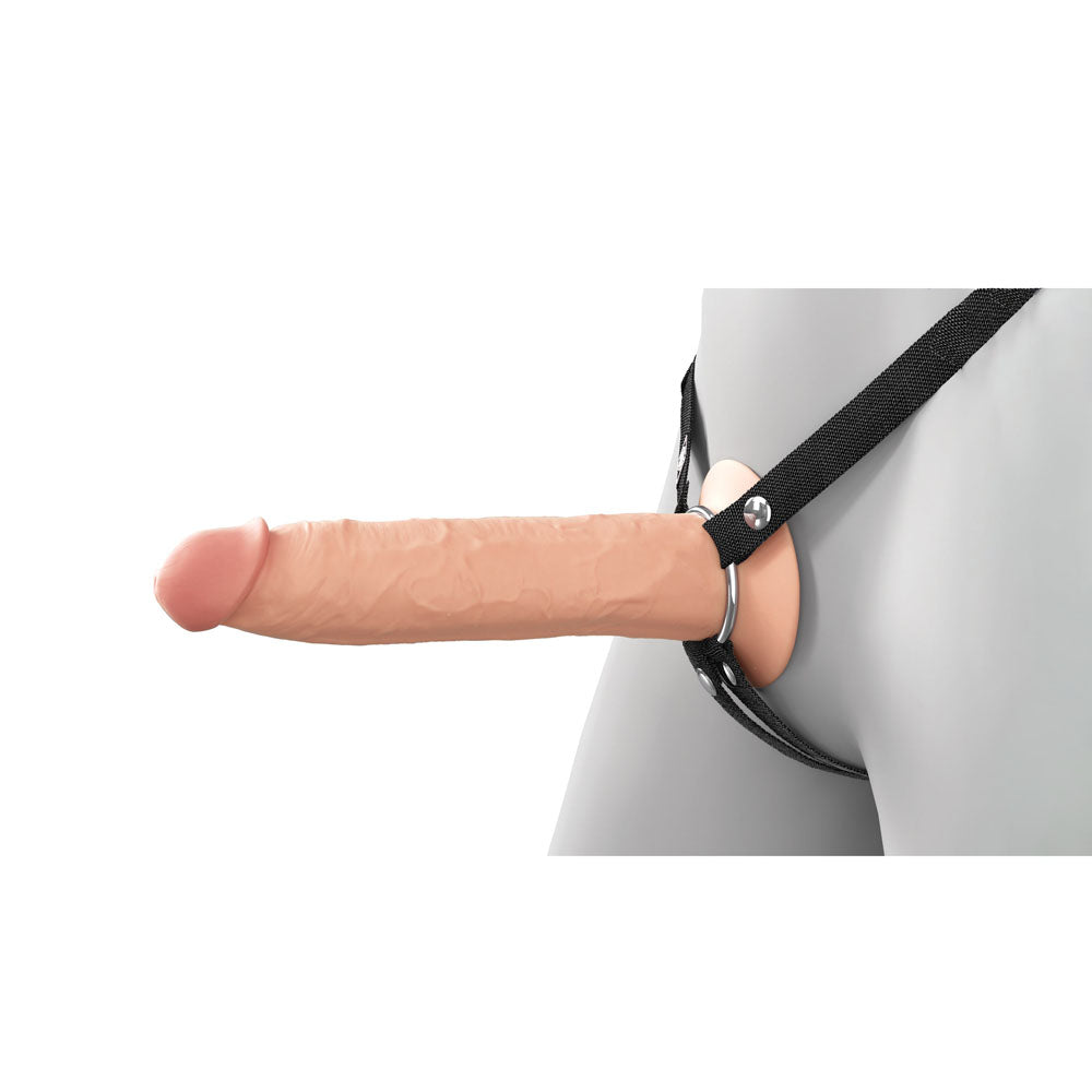 Fantasy X-Tensions Elite 9'' Body-Safe Silicone Hollow Strap-On - Flesh (22.9 cm, Gender-Neutral, USB Rechargeable)