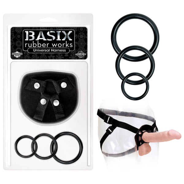 Basix Rubber Works Strap-On Harness – Adjustable, Durable – Black