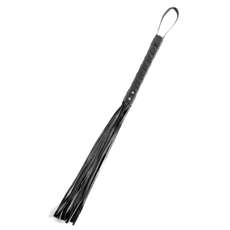 Fetish Fantasy Series Limited Edition Cat-O-Nine Tails - Black Faux Leather Whip for Sensual Play