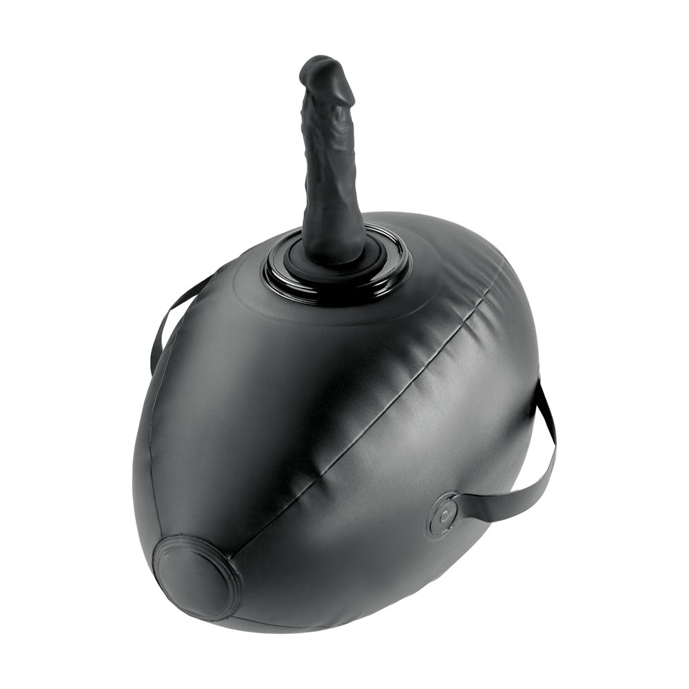 Fetish Fantasy Series Body Dock Inflatable Cushion with 15.2 cm Body-Safe Dildo – Versatile Black Love Ball
