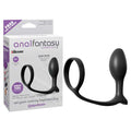 Anal Fantasy Collection Ass-Gasm Cock Ring and Beginner's Plug – Black Dual-Function Pleasure Toy