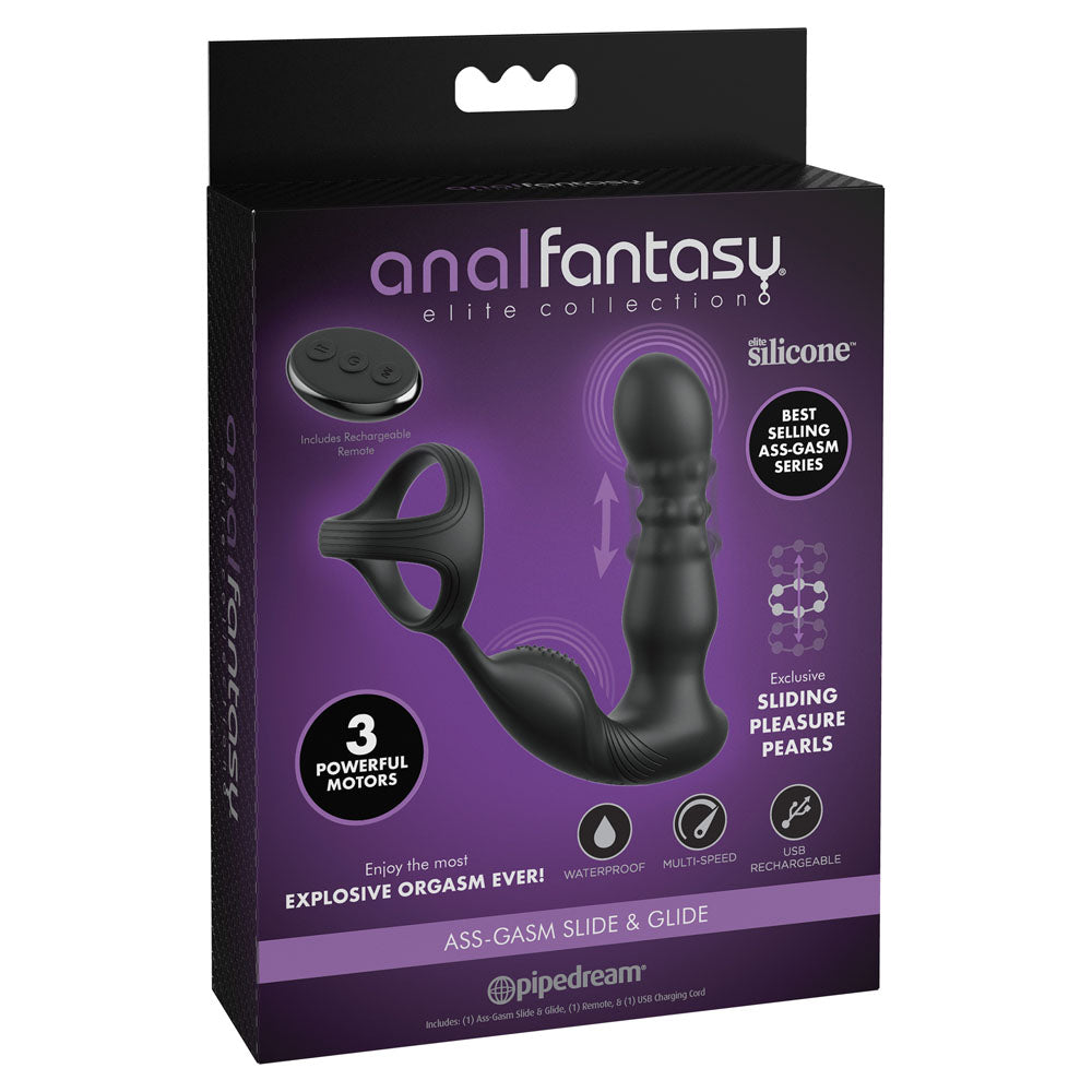 Anal Fantasy Elite Prostate Massager – Rechargeable, Body-Safe Silicone – Black