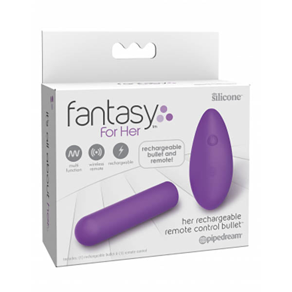 Rechargeable Remote Control Bullet Vibrator - Purple USB Bullet with Wireless Remote for Couples