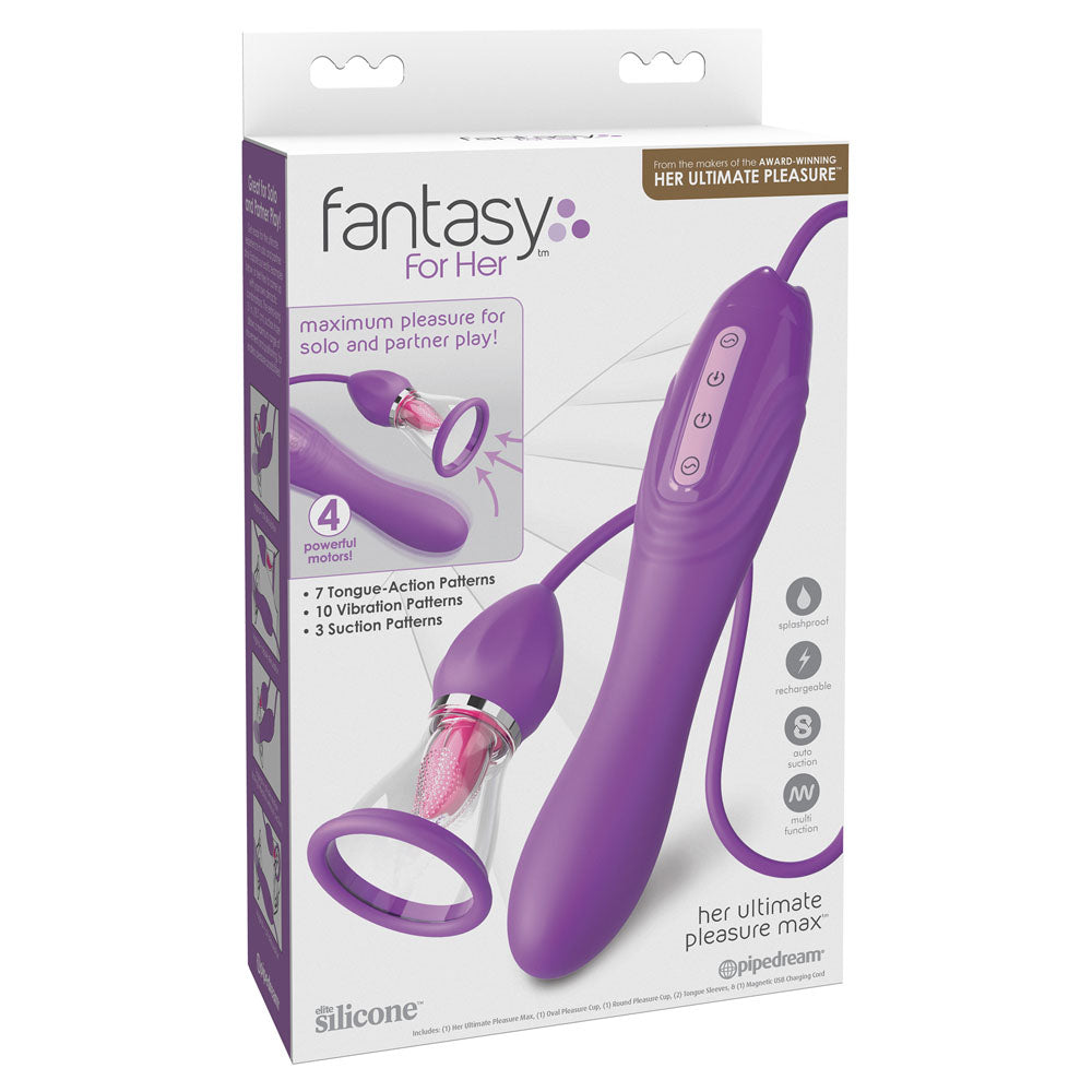 Ultimate Pleasure Max Vibrator for All – Purple USB Rechargeable with Flicking Stimulator