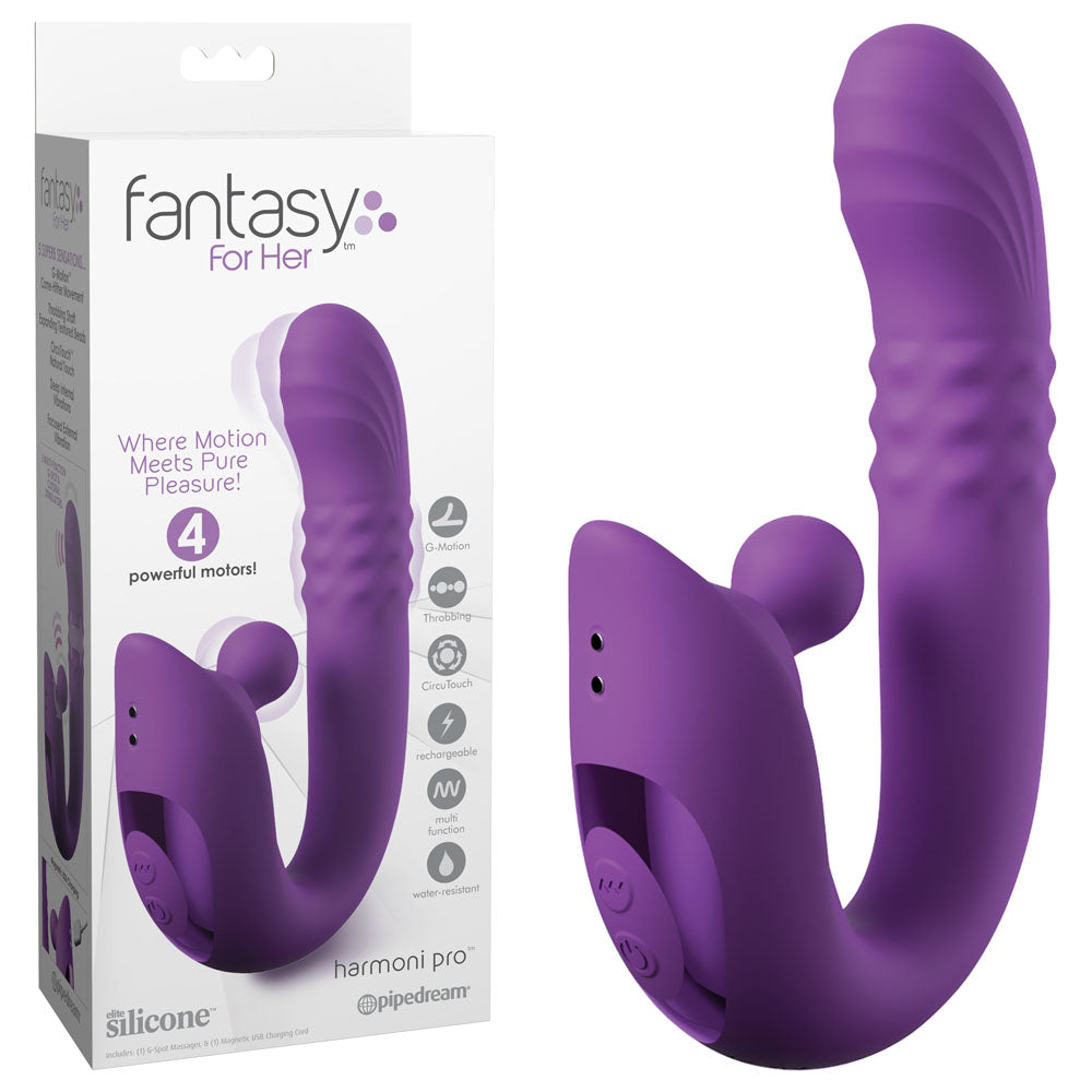 Fantasy For Her Vibrator – USB Rechargeable, Body-Safe Silicone – Purple – 17.8 cm