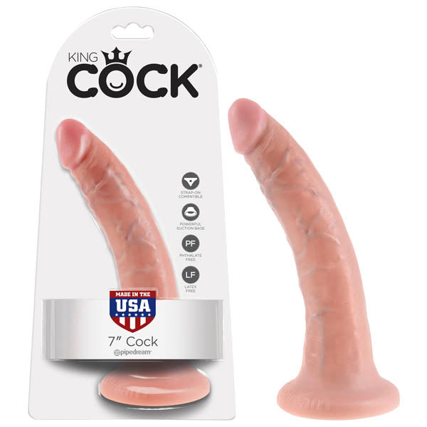 King Cock DONG – Realistic, Body-Safe Silicone – Flesh – 17.8 cm
