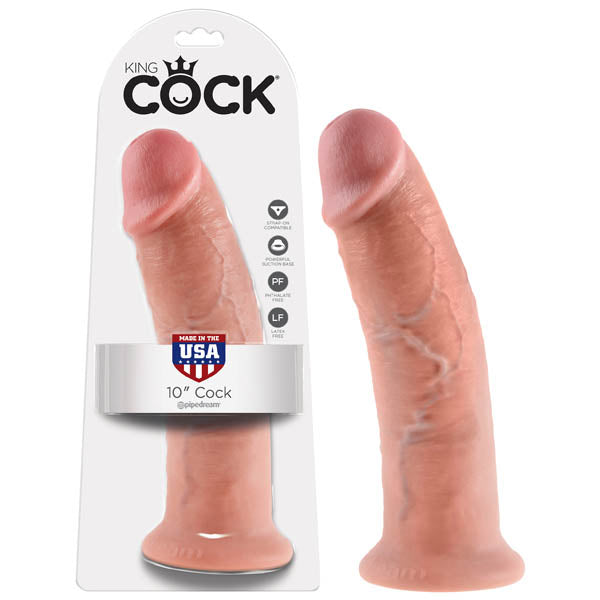 King Cock Dong – Realistic, Body-Safe Silicone – Flesh – 25.4 cm