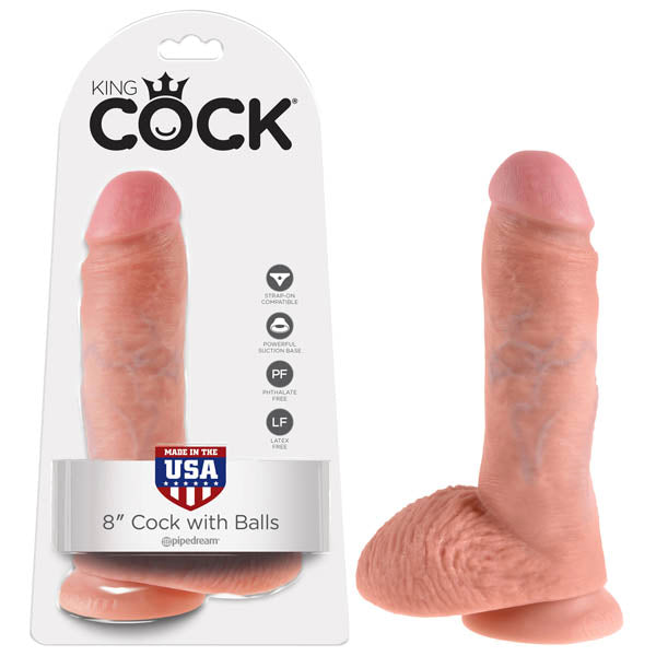 King Cock DONG – Realistic, Body-Safe Silicone – Flesh – 20.3 cm