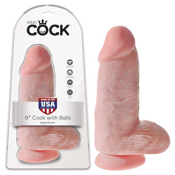 King Cock Dongs – Realistic, Body-Safe Silicone – Flesh – 22.9 cm