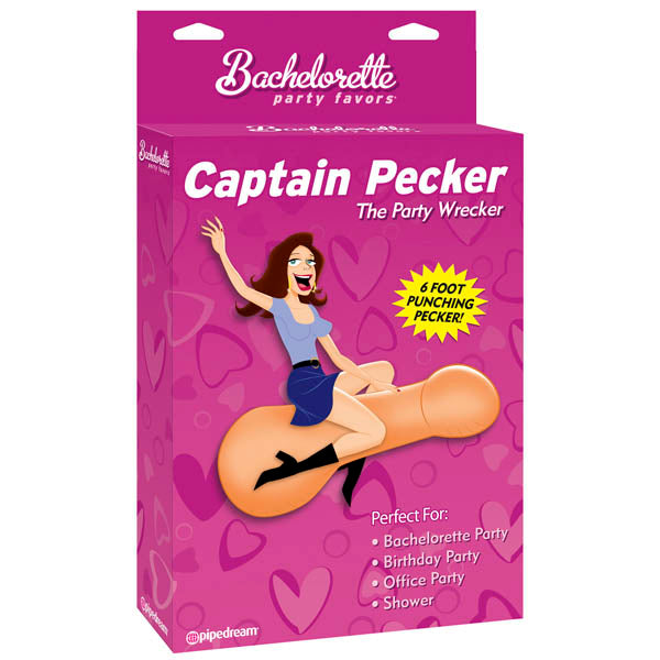 Captain Pecker Inflatable Penis - Fun Bachelorette Party Favor (Gender-Neutral, Reusable, 18 inches)