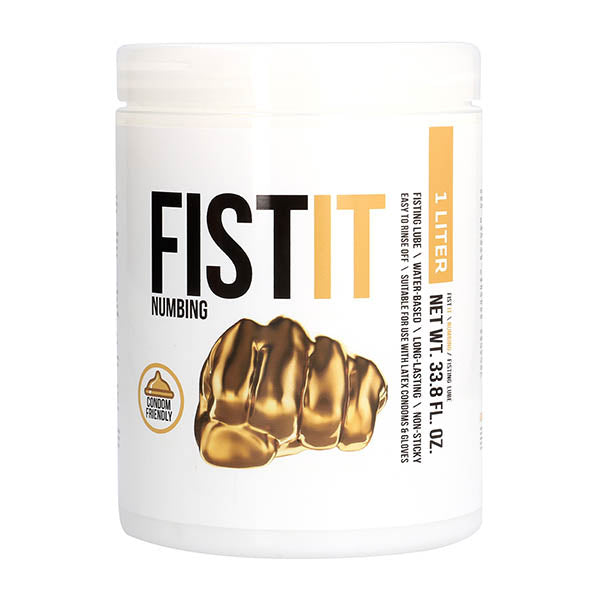 Pharmquests Fist-It Numbing Water-Based Lubricant - 1000 ml Tub for Enhanced Comfort and Pleasure