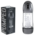 PUMPED SonicPull - Gunmetal Grey Clear USB Rechargeable Auto Masturbator with Sucking and Vibration Features