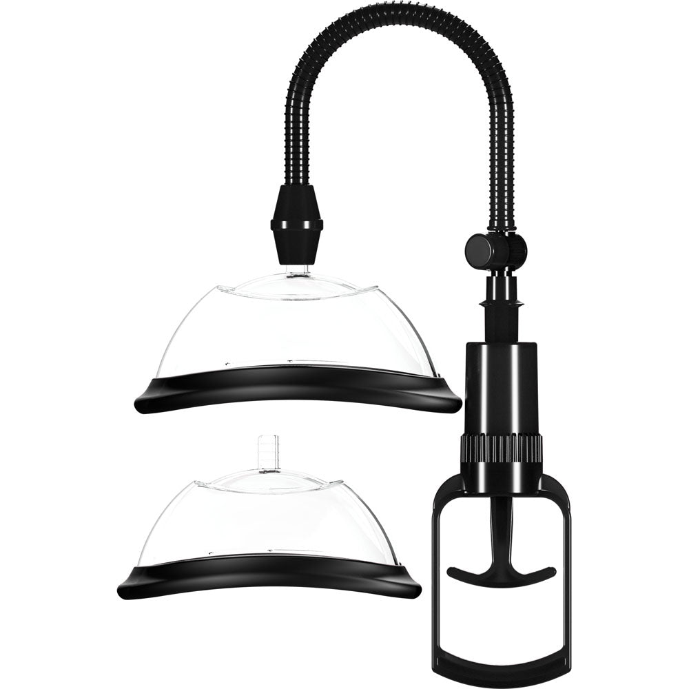 PUMPED black manual vulva pump with 2 cups – image 2