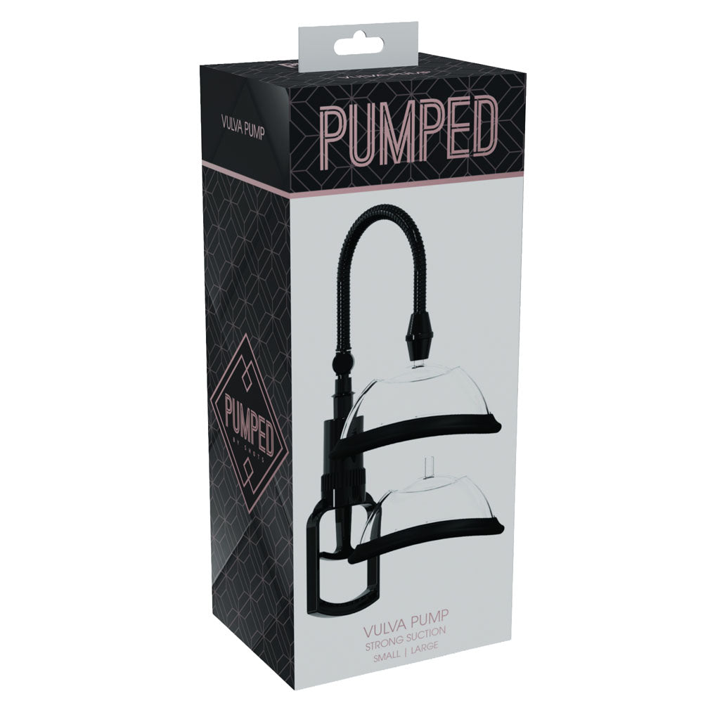 PUMPED black manual vulva pump with 2 cups – image 3