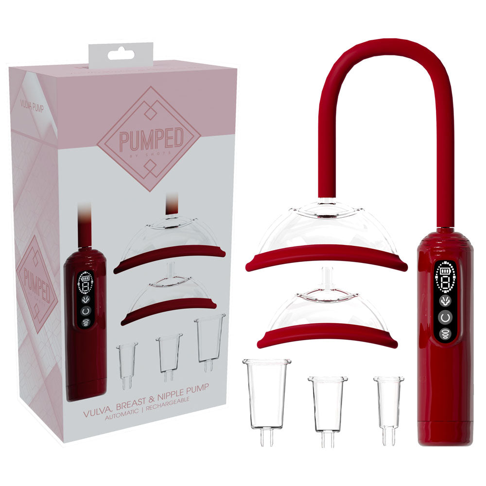 PUMPED red vulva breast and nipple pump set