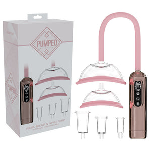 PUMPED rose gold vulva breast and nipple pump set
