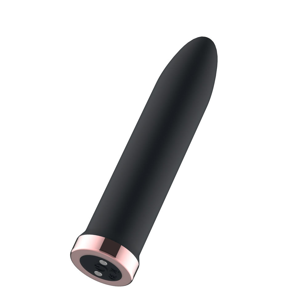 Passion Play Bullet – Rechargeable, Body-Safe Silicone – Black – 9.8 cm