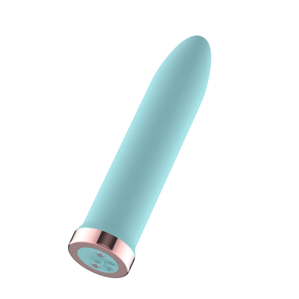 Passion Play Bullet – Rechargeable, Body-Safe Silicone – Blue – 9.8 cm