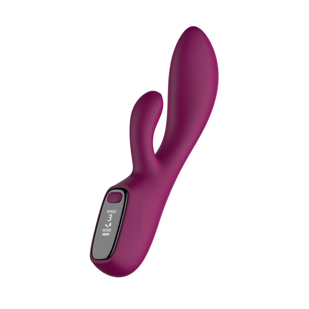 Passion Play Rabbit Vibrator – LED Screen, USB Rechargeable – Purple – 19.2 cm
