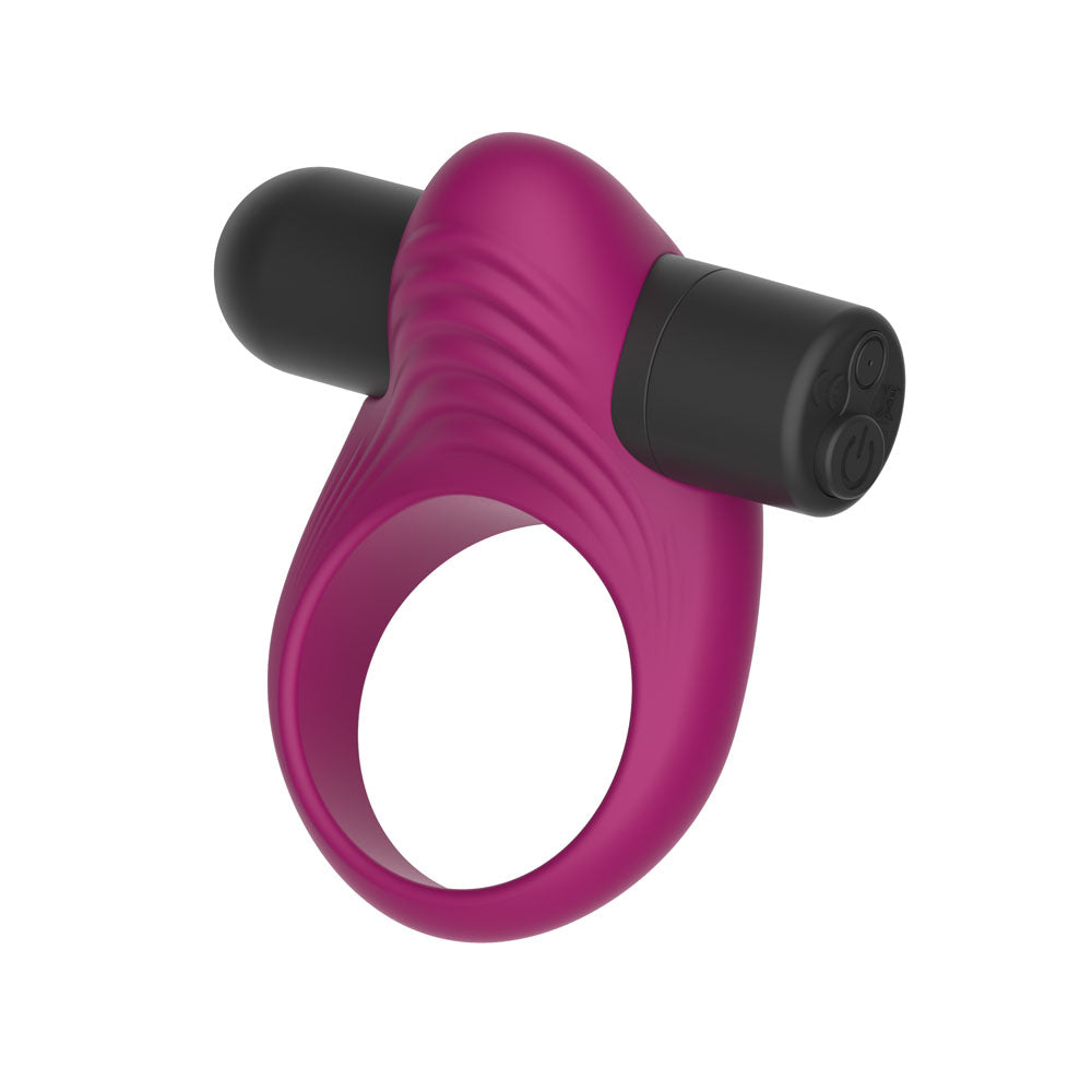 Passion Play Cock Ring – Vibrating, Body-Safe Silicone – Purple