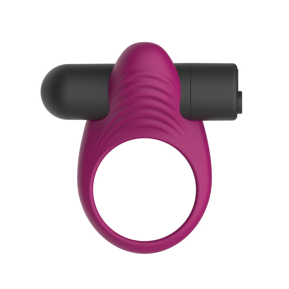 Passion Play Cock Ring – Vibrating, Body-Safe Silicone – Purple