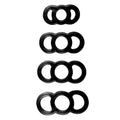 LuvPump Cock Rings – Body-Safe Silicone – Black – Set of 4 Sizes