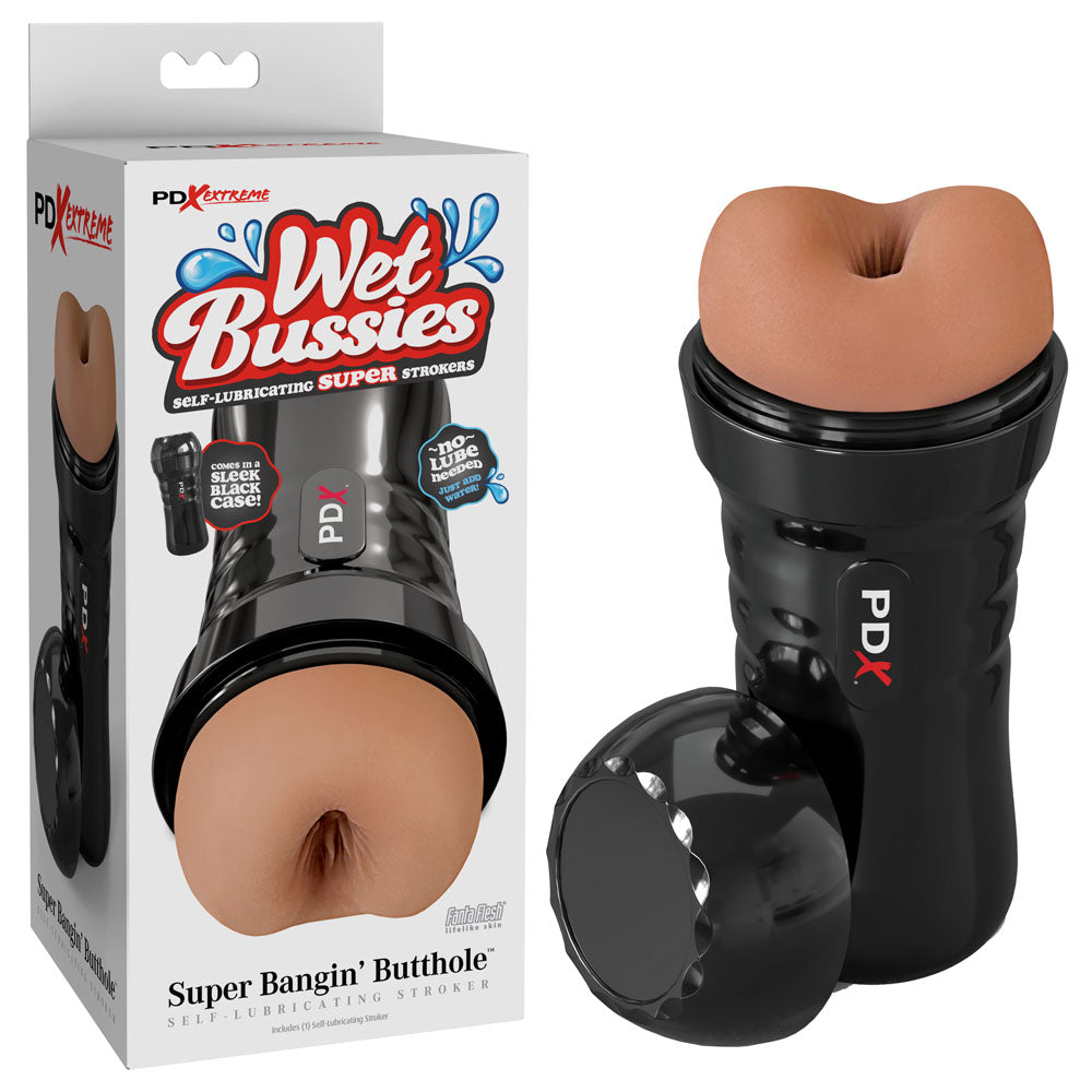 PDX Wet Masturbator – Body-Safe Silicone – Brown