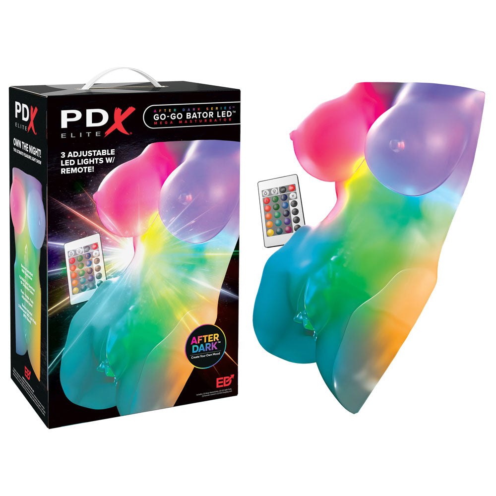 PDX Elite Masturbator – LED, Clear – Mini Torso