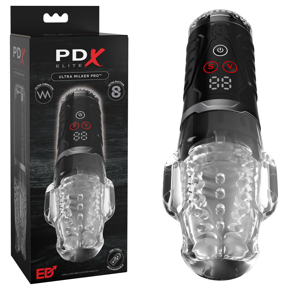PDX Elite Masturbator – USB Rechargeable, Clear –